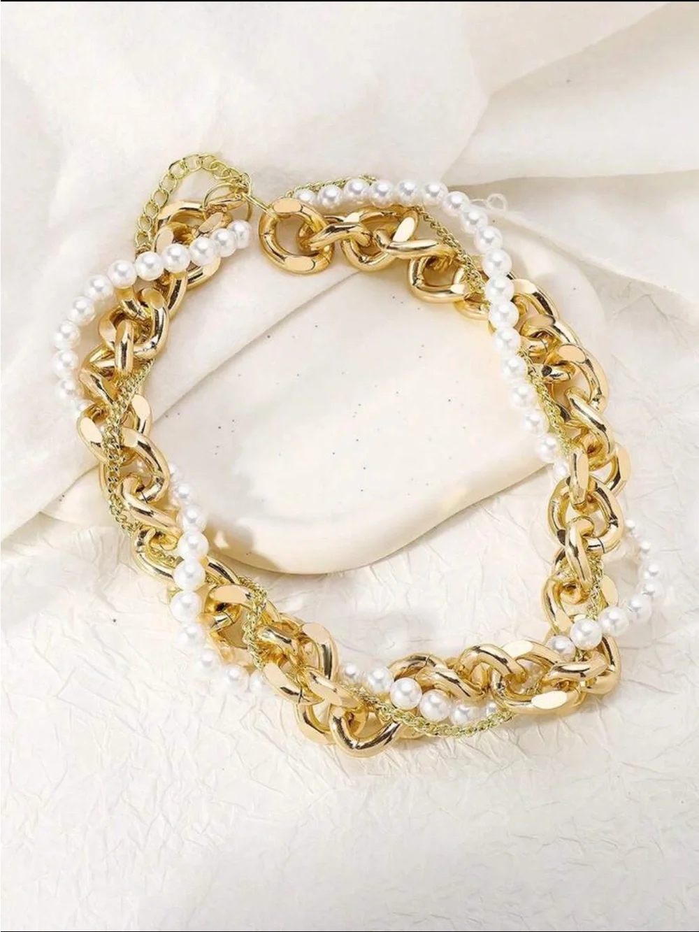 Gold Pearl-Accent Statement Necklace - Women Jewelry